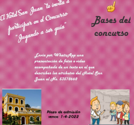 Hotel San Juan lanza concurso en saludo al 4 de Abril