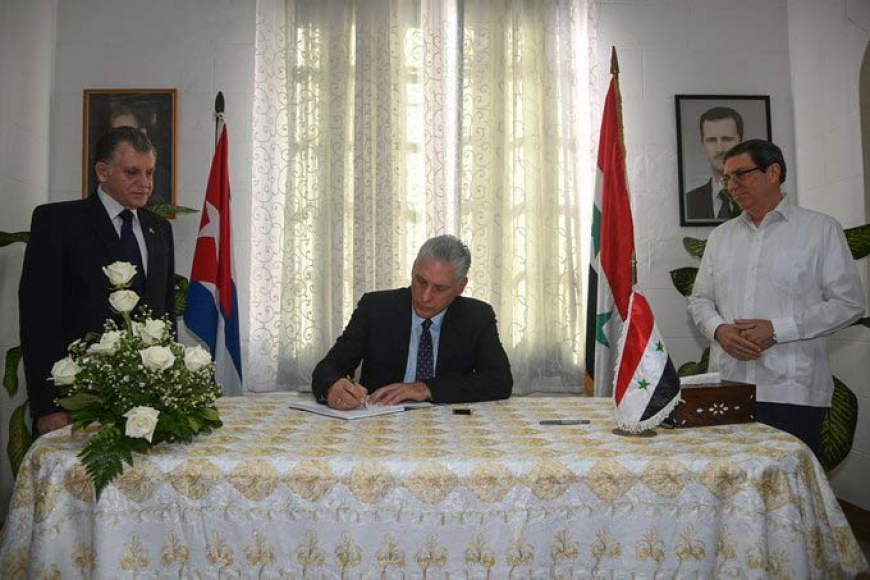 Reitera presidente de Cuba solidaridad con Siria