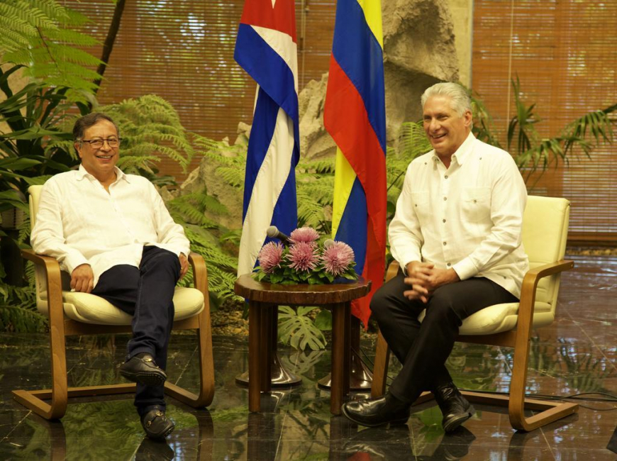 Presidente de Cuba recibió a su par de Colombia