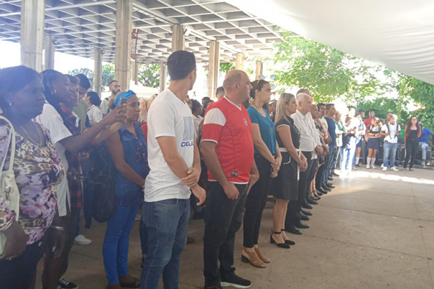Juventud cubana protagoniza acto en apoyo al pueblo palestino