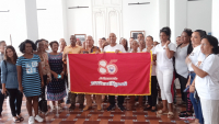 Recibe Bandera 85 Aniversario de la CTC Fondo Cubano de Bienes Culturales en Santiago de Cuba