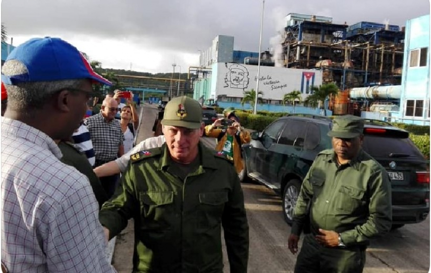 Recorre presidente Díaz-Canel termoeléctrica de occidente de Cuba