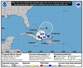 Se forma Tormenta Tropical Oscar en el Caribe
