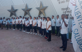 Abanderan contingente universitario Valientes por una infancia saludable