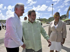 Presidente de Cuba arribó a San Vicente y las Granadinas